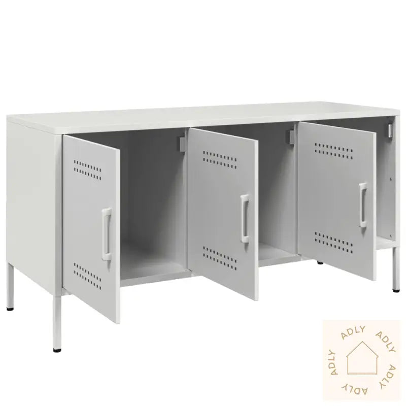 Tv-Benk Hvit 100,5X39X50,5 Cm Stål