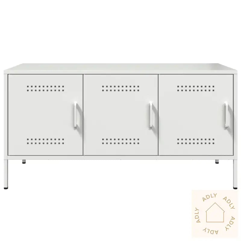 Tv-Benk Hvit 100,5X39X50,5 Cm Stål