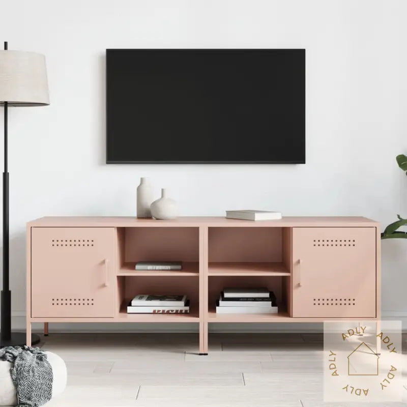 Tv-Benker 2 Stk Rosa 68X39X50,5 Cm Stål