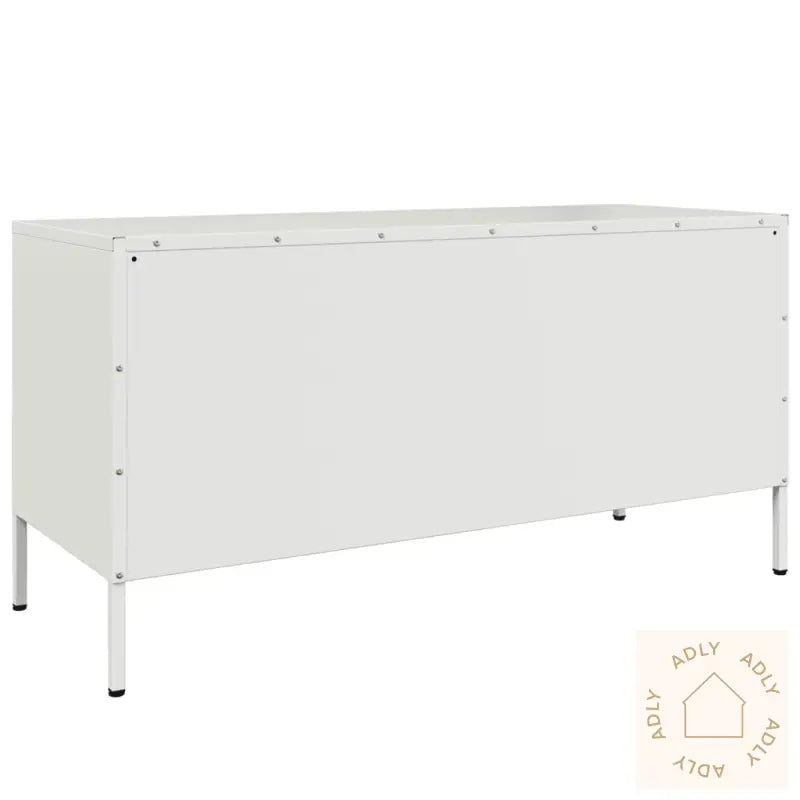 Tv-Benk Hvit 100,5X39X50,5 Cm Stål
