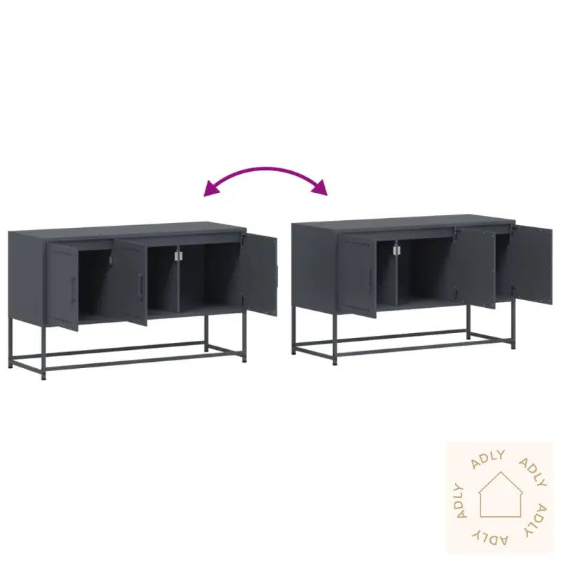 Tv-Benk Antrasitt 100,5X39X60,5 Cm Stål