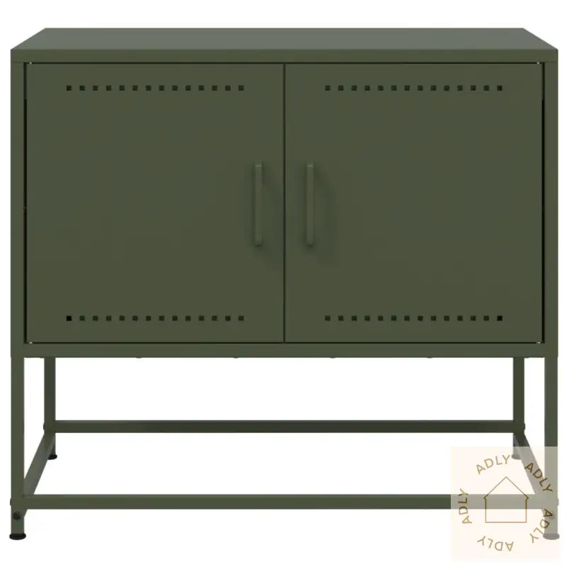Tv-Benk Olivengrønn 68,5X39X60,5 Cm Stål