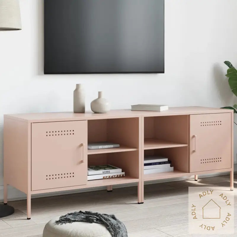 Tv-Benker 2 Stk Rosa 68X39X50,5 Cm Stål