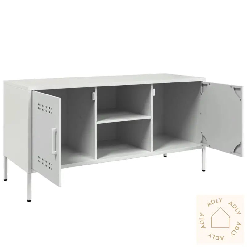Tv-Benk Hvit 100,5X39X50,5 Cm Stål