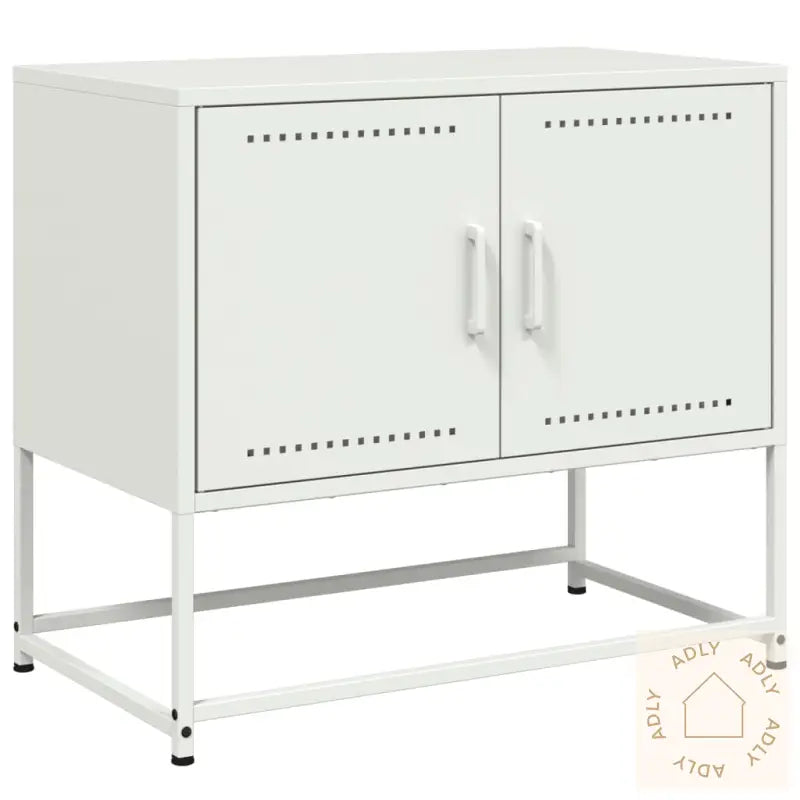 Tv-Benk Hvitt 68,5X39X60,5 Cm Stål