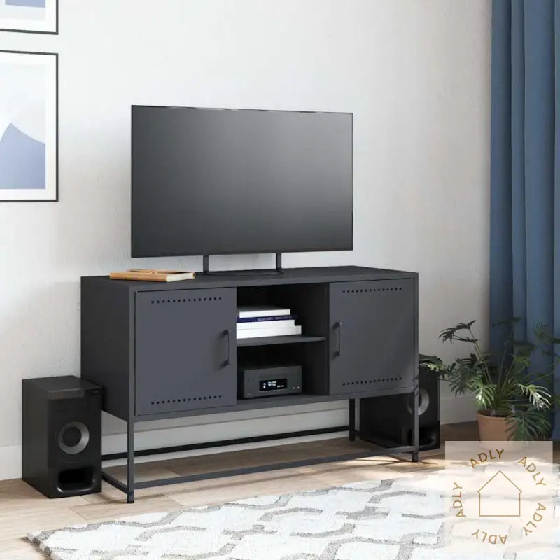 Tv-Benk Antrasitt 100,5X39X60,5 Cm Stål