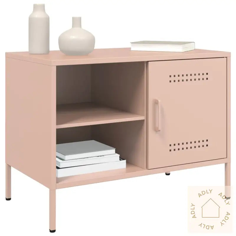 Tv-Benker 2 Stk Rosa 68X39X50,5 Cm Stål
