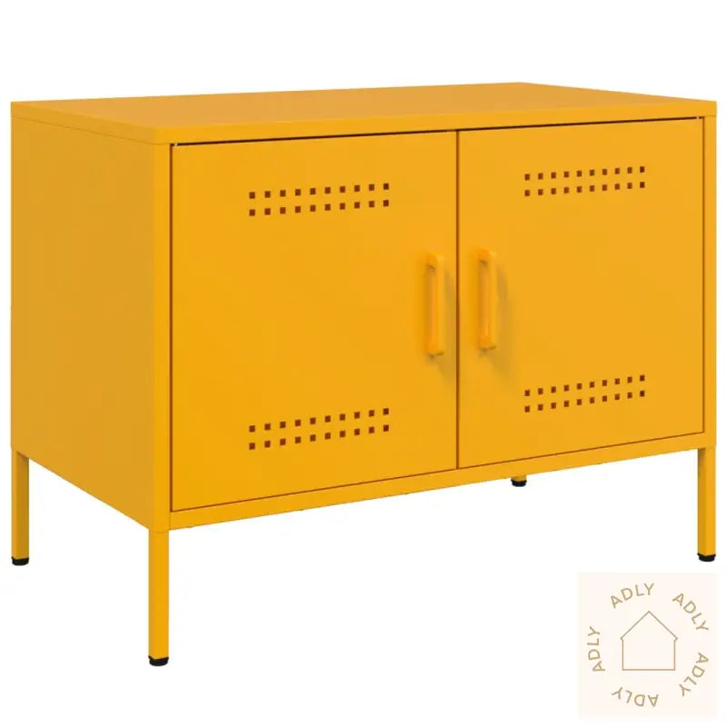 Tv-Benker 2 Stk Sennepsgul 68X39X50,5 Cm Stål