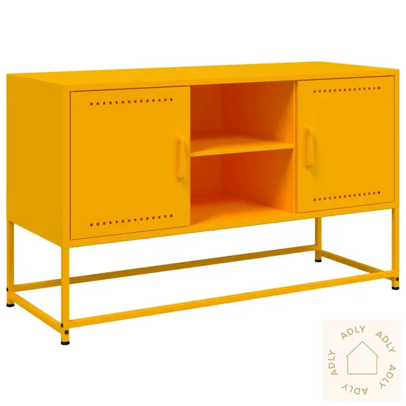 Tv-Benk Sennepsgul 100,5X39X60,5 Cm Stål