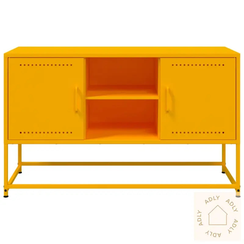 Tv-Benk Sennepsgul 100,5X39X60,5 Cm Stål