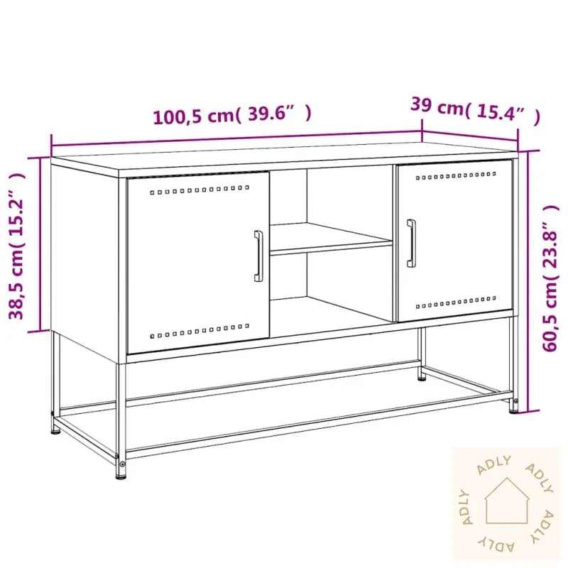 Tv-Benk Antrasitt 100,5X39X60,5 Cm Stål