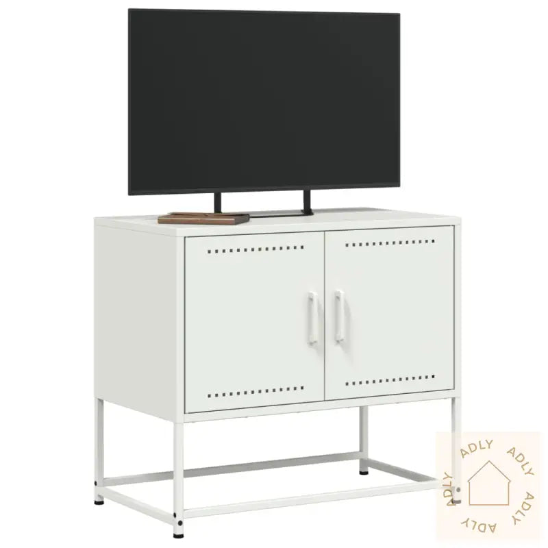 Tv-Benk Hvitt 68,5X39X60,5 Cm Stål