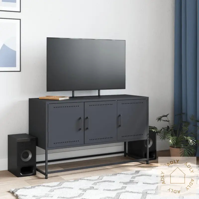 Tv-Benk Antrasitt 100,5X39X60,5 Cm Stål