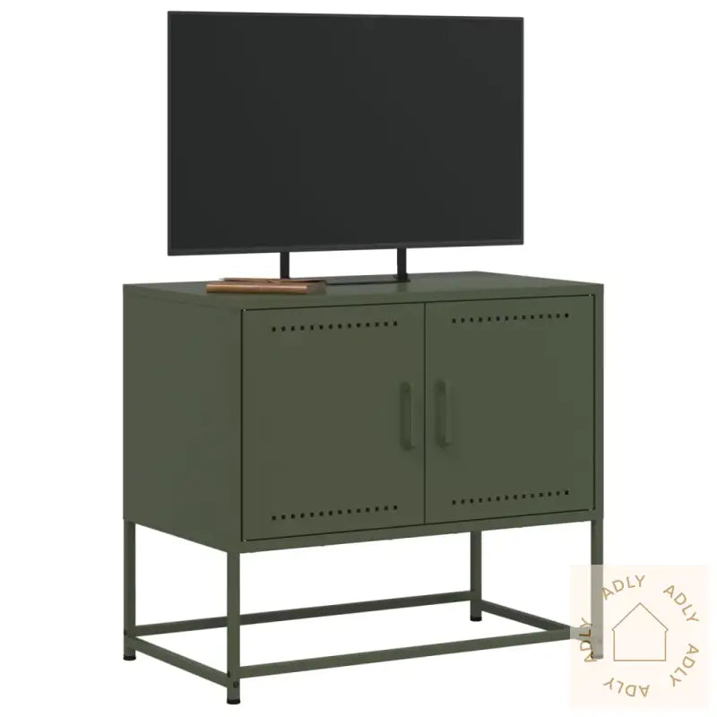 Tv-Benk Olivengrønn 68,5X39X60,5 Cm Stål