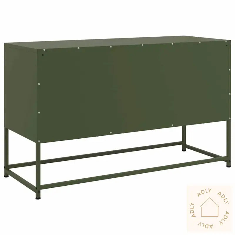 Tv-Benk Olivengrønn 100,5X39X60,5 Cm Stål