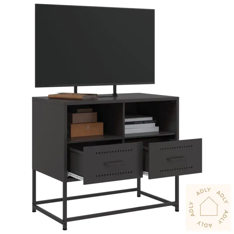 Tv-Benk Svart 68X39X60,5 Cm Stål