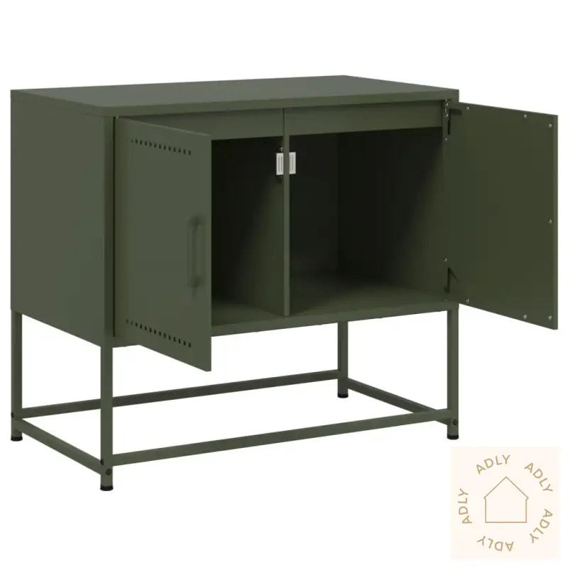 Tv-Benk Olivengrønn 68,5X39X60,5 Cm Stål