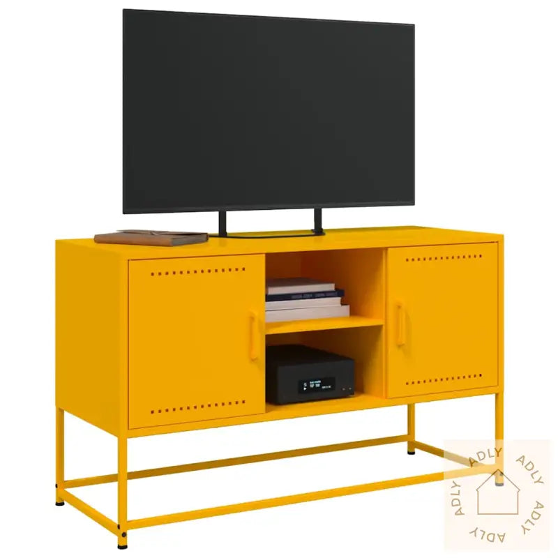 Tv-Benk Sennepsgul 100,5X39X60,5 Cm Stål