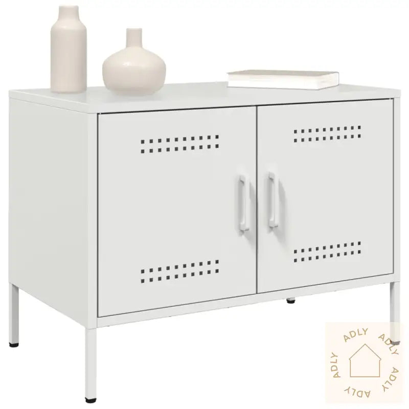 Tv-Benk Hvit 68X39X50,5 Cm Stål