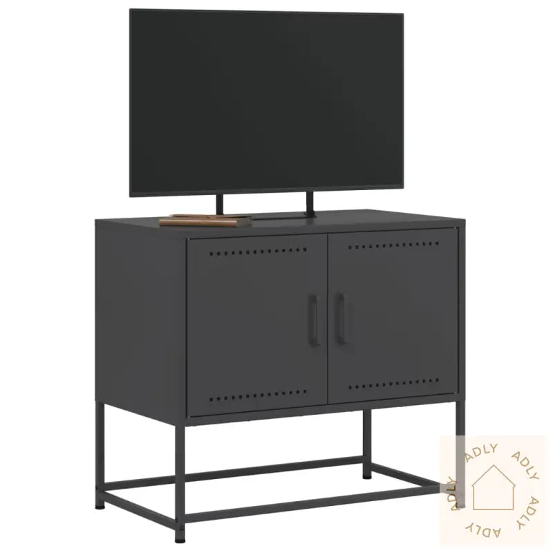 Tv-Benk Svart 68,5X39X60,5 Cm Stål