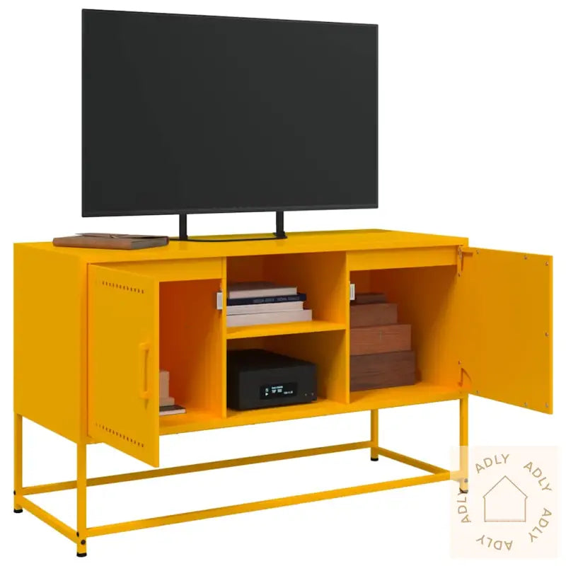 Tv-Benk Sennepsgul 100,5X39X60,5 Cm Stål