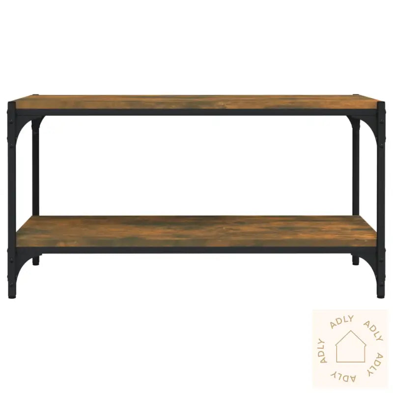 Tv-Benk Røkt Eik 80X33X41 Cm Konstruert Tre Og Stål