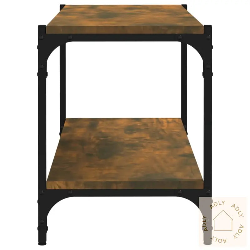 Tv-Benk Røkt Eik 80X33X41 Cm Konstruert Tre Og Stål