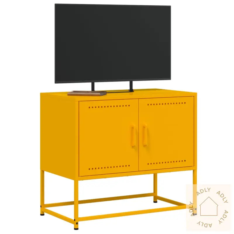 Tv-Benk Sennepsgul 68,5X39X60,5 Cm Stål