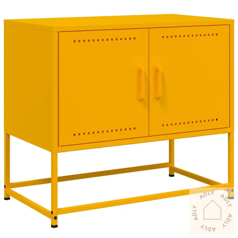 Tv-Benk Sennepsgul 68,5X39X60,5 Cm Stål