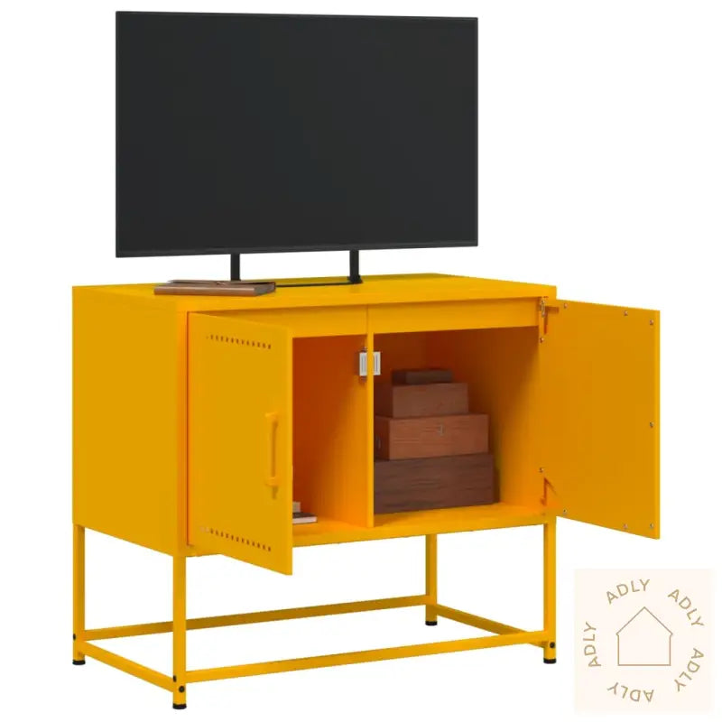 Tv-Benk Sennepsgul 68,5X39X60,5 Cm Stål