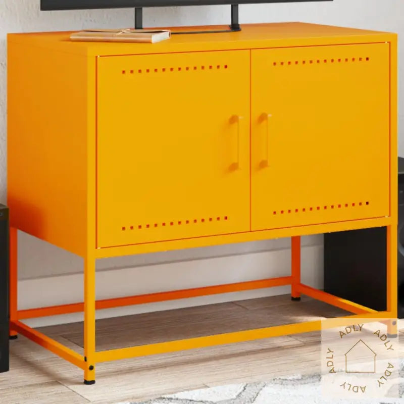 Tv-Benk Sennepsgul 68,5X39X60,5 Cm Stål