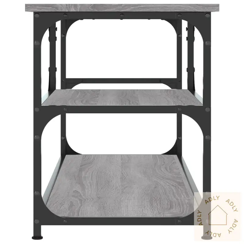 Tv-Benk Grå Sonoma 103X38X46,5 Cm Konstruert Tre Og Stål