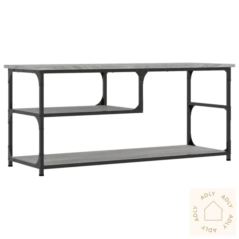 Tv-Benk Grå Sonoma 103X38X46,5 Cm Konstruert Tre Og Stål