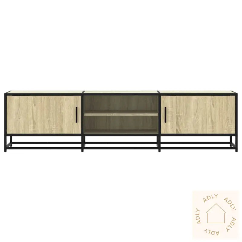 Tv-Benk Sonoma Eik 160X35X41 Cm Konstruert Tre Og Metall