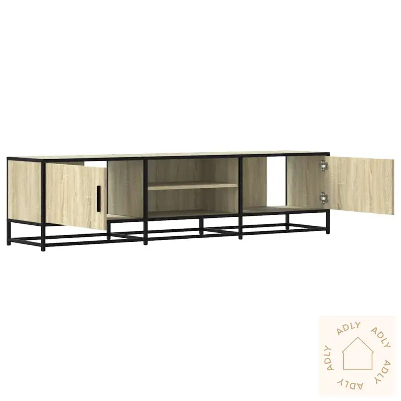 Tv-Benk Sonoma Eik 160X35X41 Cm Konstruert Tre Og Metall