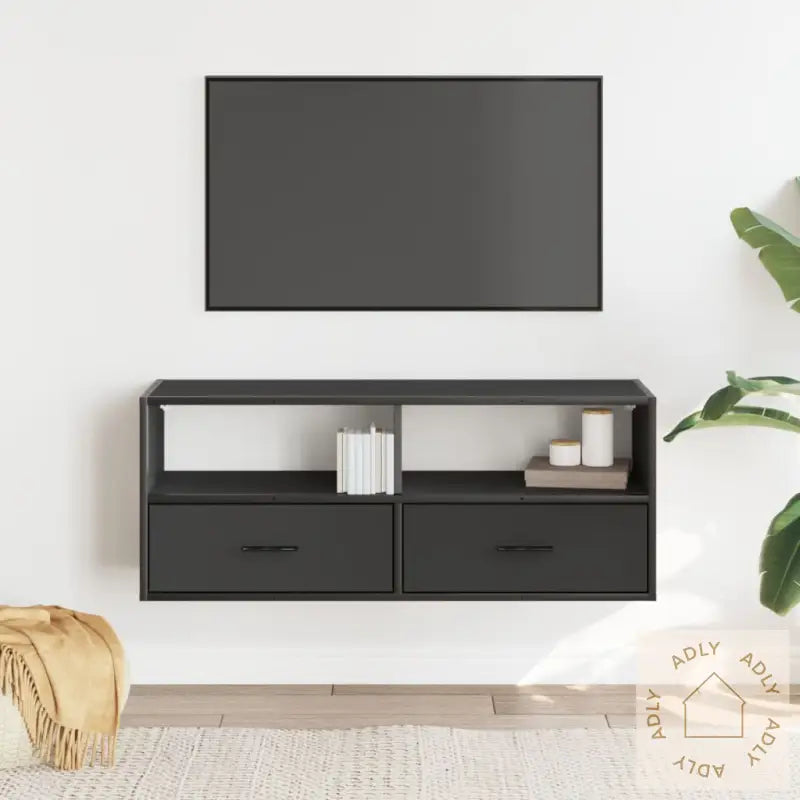 Tv-Benk Svart 100X31X39,5 Cm Konstruert Tre Og Metall