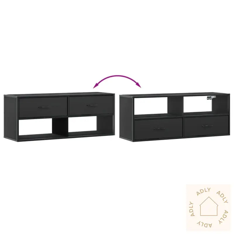 Tv-Benk Svart 100X31X39,5 Cm Konstruert Tre Og Metall
