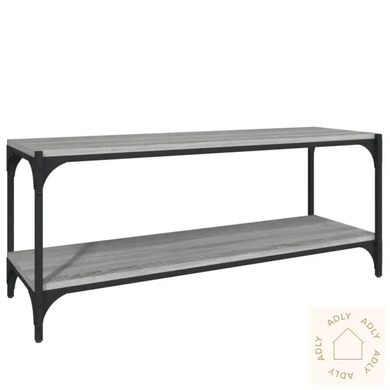 Tv-Benk Grå Sonoma 100X33X41 Cm Konstruert Tre Og Stål