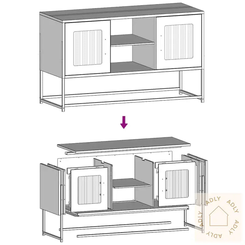 Tv-Benk Rosa 68X39X60,5 Cm Stål