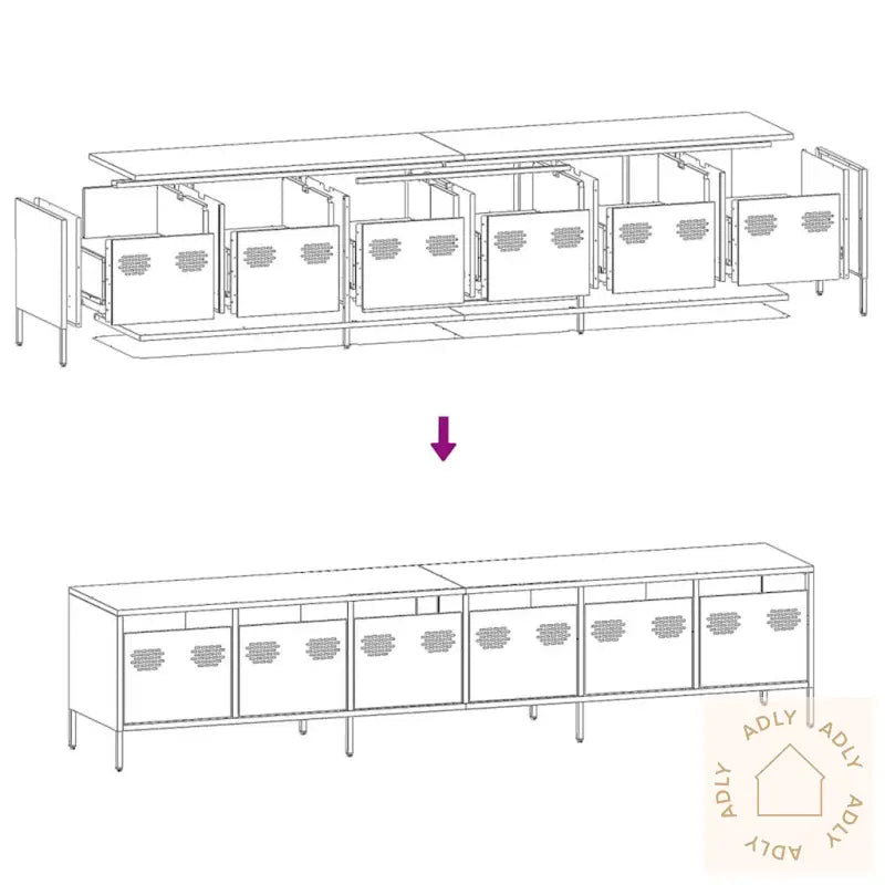 Tv-Benk Antrasitt 202X39X43,5 Cm Kaldvalset Stål