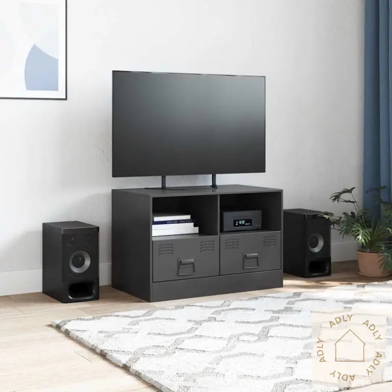 Tv-Benk Svart 67X39X44 Cm Stål