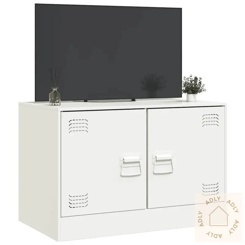 Tv-Benk Hvit 67X39X44 Cm Stål