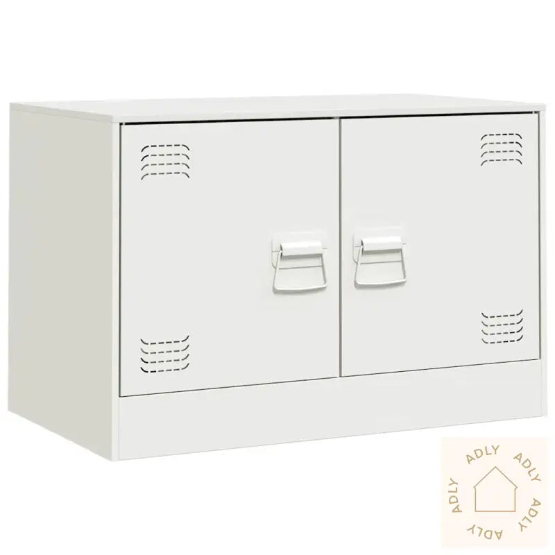 Tv-Benker 2 Stk Hvit 67X39X44 Cm Stål