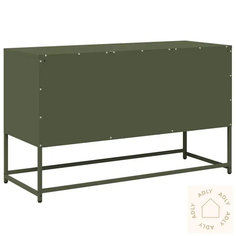 Tv-Benk Olivengrønn 100,5X39X60,5 Cm Stål