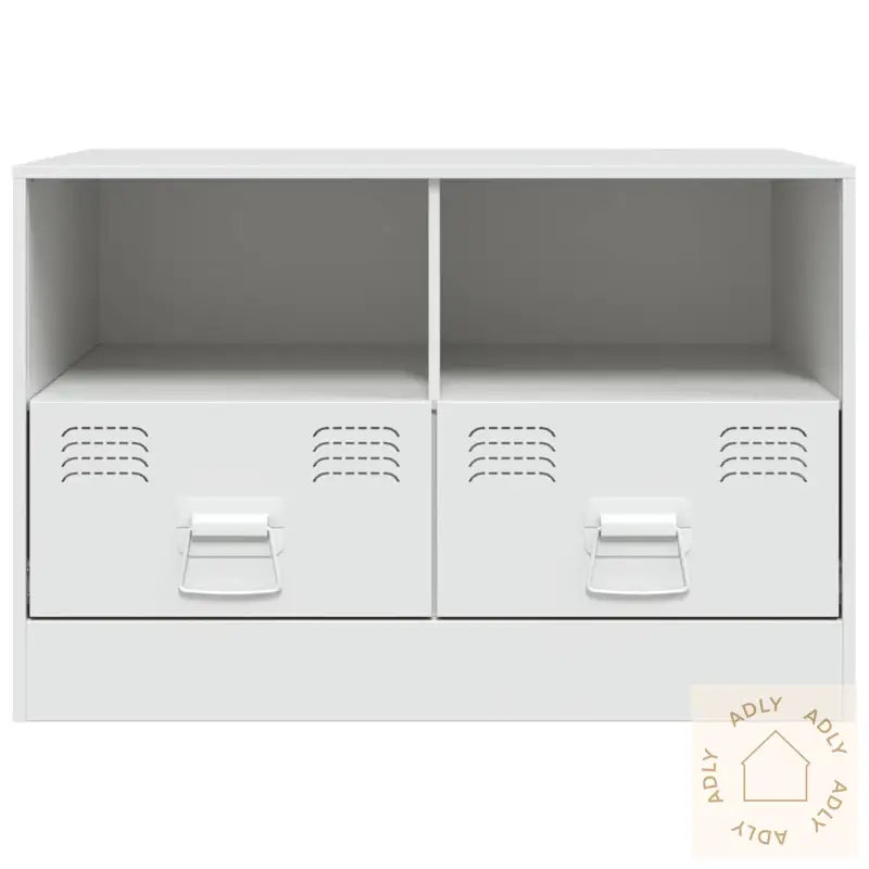 Tv-Benker 2 Stk Hvit 67X39X44 Cm Stål
