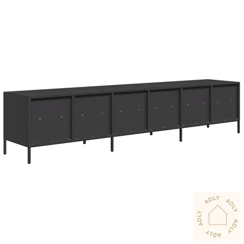 Tv-Benk Svart 202X39X43,5 Cm Kaldvalset Stål