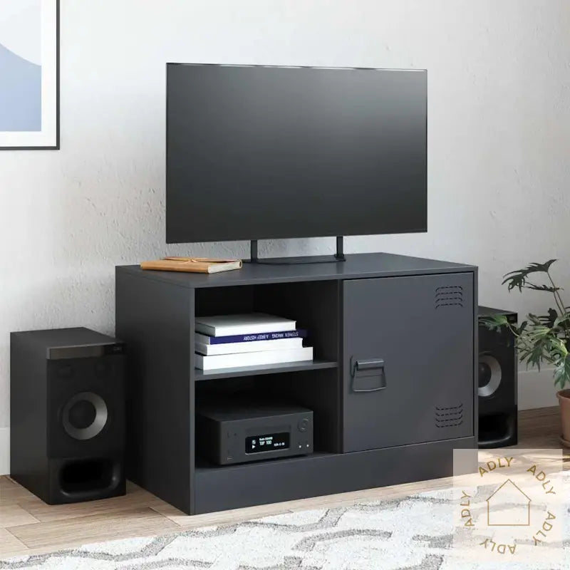 Tv-Benk Svart 67X39X44 Cm Stål