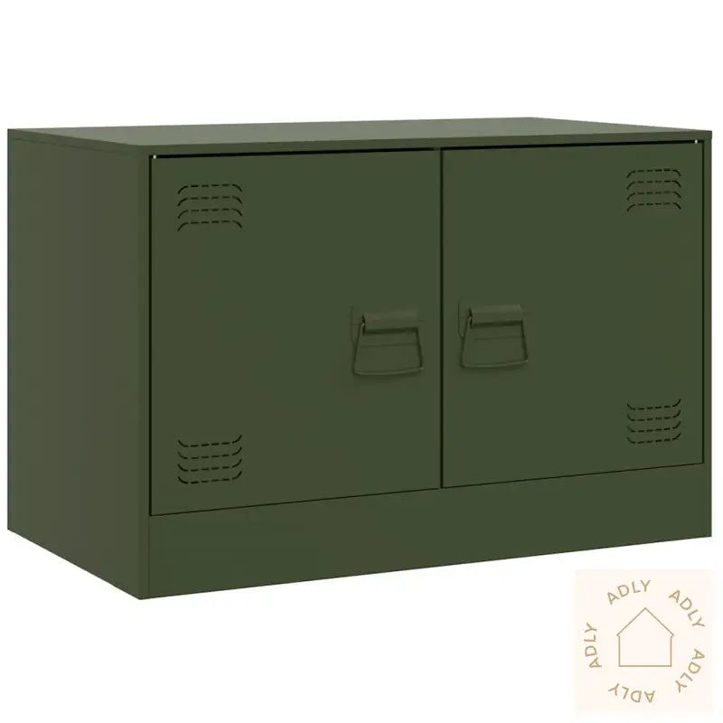 Tv-Benker 2 Stk Olivengrønn 67X39X44 Cm Stål