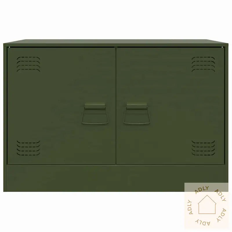Tv-Benker 2 Stk Olivengrønn 67X39X44 Cm Stål