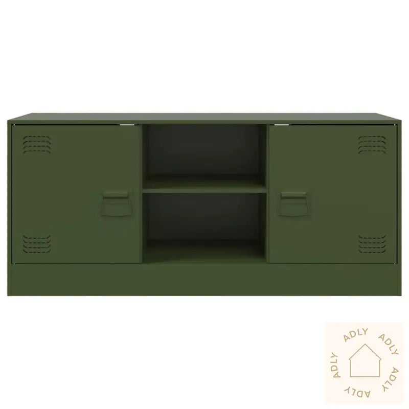 Tv-Benk Olivengrønn 99X39X44 Cm Stål